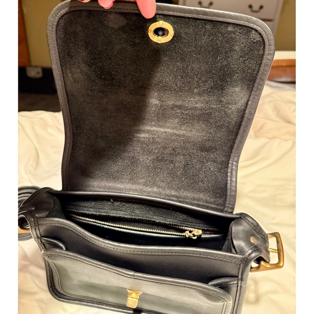 Vintage Coach Rambler CrossbodyStyle 9061 Black Leather Yr 2000 Made in Mexico - Picture 4 of 8